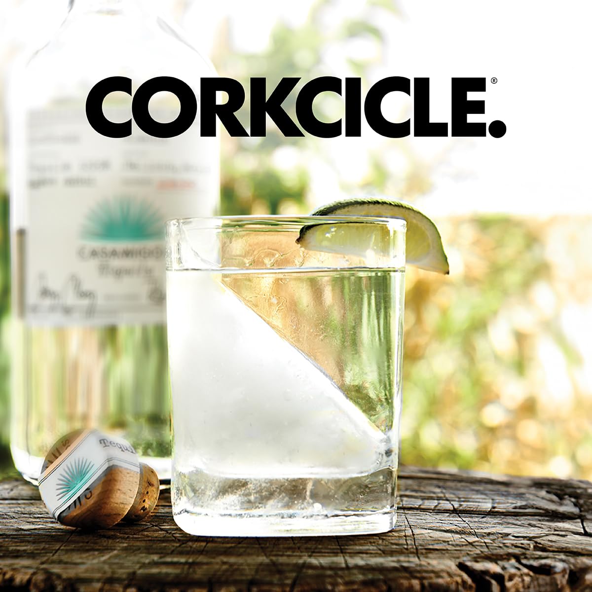 Corkcicle Premium Whiskey Wedge Glass w/Silicone Mold, 9 oz