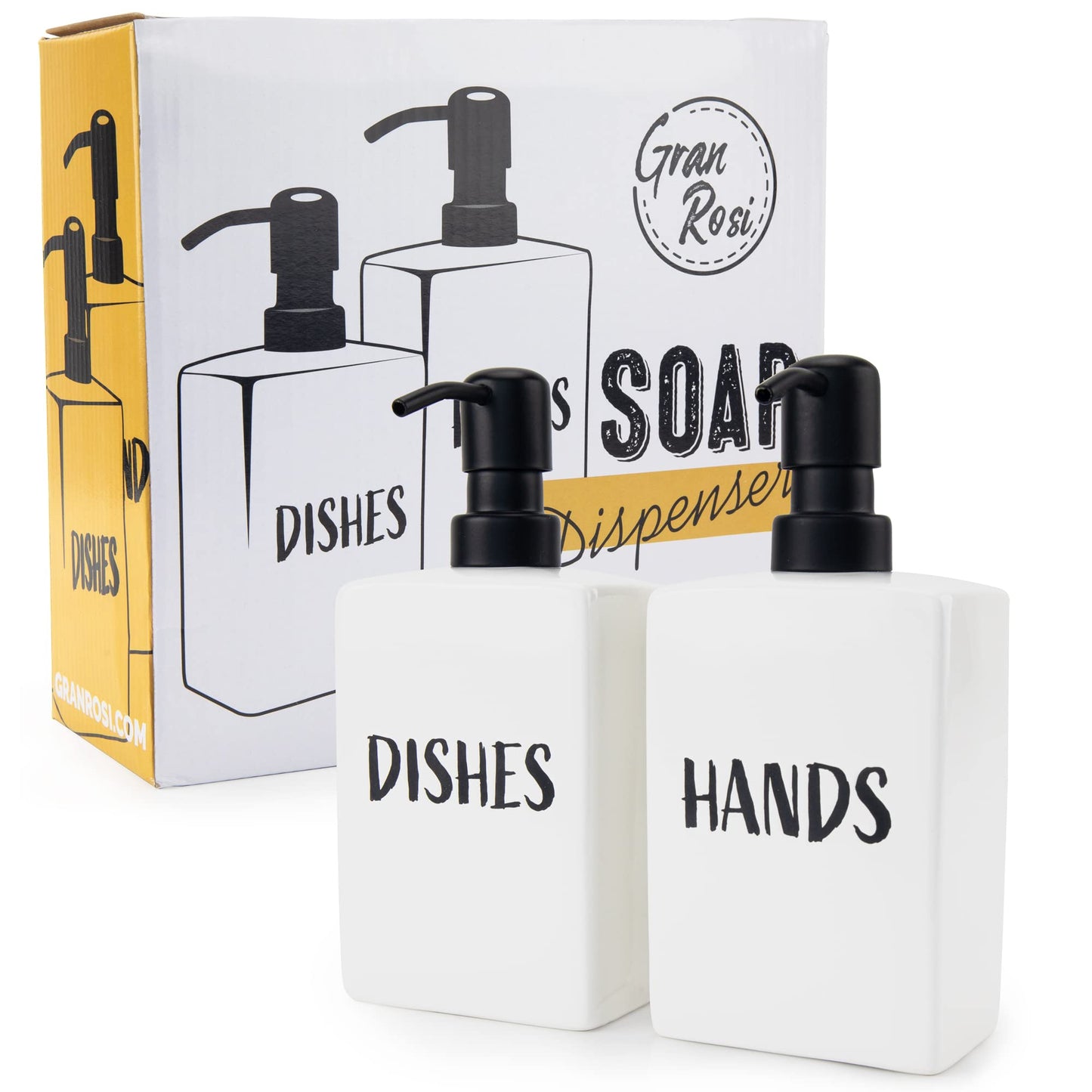 Granrosi Dish Soap Dispenser for Kitchen Sink Set of 2
