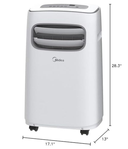 Midea 6,000 BTU ASHRAE (5,000 BTU SACC) Portable Air Conditioner, Cools up to 150 Sq. Ft., with Dehumidifier & Fan mode, Easy- to-use Remote Control & Window Installation Kit Included