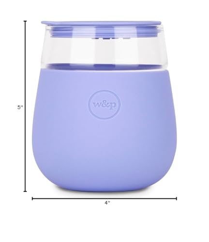 W&P Porter Glass Wide Mouth Bottle w/ Protective Silicone Sleeve | Blush 16 Ounces | On-the-Go | Reusable Bottle | Portable and Lightweight | Dishwasher Safe