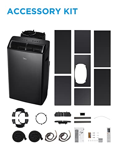 Midea 6,000 BTU ASHRAE (5,000 BTU SACC) Portable Air Conditioner, Cools up to 150 Sq. Ft., with Dehumidifier & Fan mode, Easy- to-use Remote Control & Window Installation Kit Included