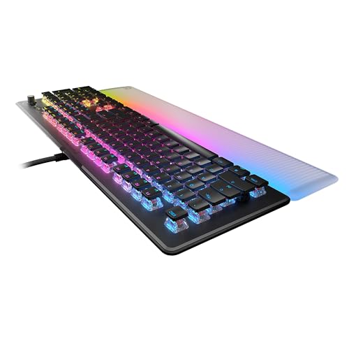 Turtle Beach Vulcan II Max – Optical-Mechanical PC Gaming Keyboard, Customizable RGB Illuminated Keys and Palm Rest, Smart Keys, Titan II Smooth Linear Switches, 200M Keystroke Durability – Black