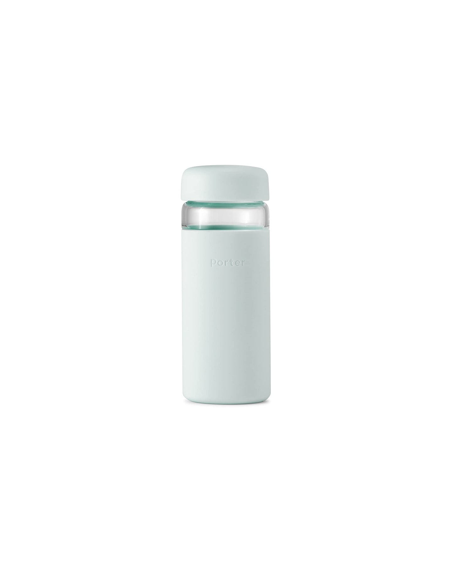 W&P Porter Glass Wide Mouth Bottle w/ Protective Silicone Sleeve | Blush 16 Ounces | On-the-Go | Reusable Bottle | Portable and Lightweight | Dishwasher Safe