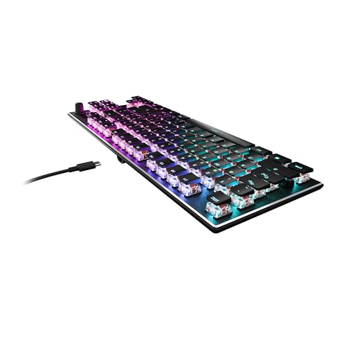 Turtle Beach Vulcan II Max – Optical-Mechanical PC Gaming Keyboard, Customizable RGB Illuminated Keys and Palm Rest, Smart Keys, Titan II Smooth Linear Switches, 200M Keystroke Durability – Black