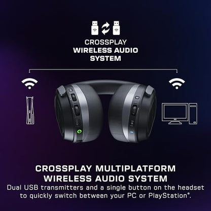 Turtle Beach Stealth 600 Gen 3 Wireless Multiplatform Amplified Gaming Headset for PC, PS5, PS4, Mobile – Bluetooth, 80-Hr Battery, AI Noise-Cancelling Flip-to-Mute Mic, Waves 3D Audio – Black