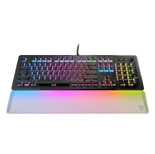 Turtle Beach Vulcan II Max – Optical-Mechanical PC Gaming Keyboard, Customizable RGB Illuminated Keys and Palm Rest, Smart Keys, Titan II Smooth Linear Switches, 200M Keystroke Durability – Black