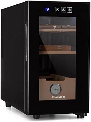 Klarstein El Presidente • 100-Cigar Cooler • Humidor • 50W • 0.8 Cu. Ft • 53-73 °F • Touch Control • Stainless Steel • LED • Black