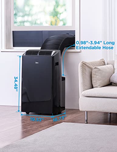 Midea 6,000 BTU ASHRAE (5,000 BTU SACC) Portable Air Conditioner, Cools up to 150 Sq. Ft., with Dehumidifier & Fan mode, Easy- to-use Remote Control & Window Installation Kit Included