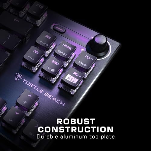 Turtle Beach Vulcan II Max – Optical-Mechanical PC Gaming Keyboard, Customizable RGB Illuminated Keys and Palm Rest, Smart Keys, Titan II Smooth Linear Switches, 200M Keystroke Durability – Black