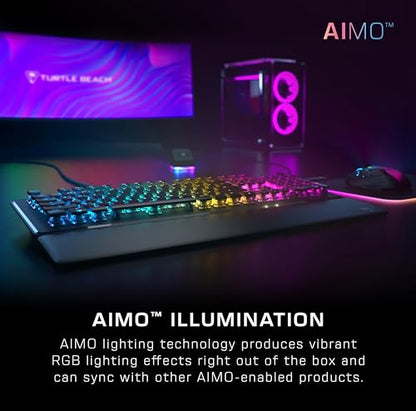 Turtle Beach Vulcan II Max – Optical-Mechanical PC Gaming Keyboard, Customizable RGB Illuminated Keys and Palm Rest, Smart Keys, Titan II Smooth Linear Switches, 200M Keystroke Durability – Black