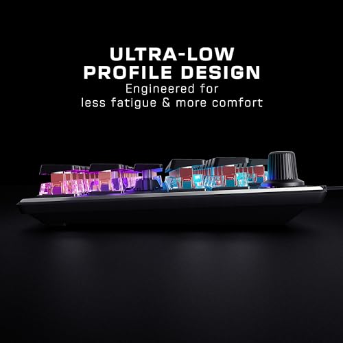 Turtle Beach Vulcan II Max – Optical-Mechanical PC Gaming Keyboard, Customizable RGB Illuminated Keys and Palm Rest, Smart Keys, Titan II Smooth Linear Switches, 200M Keystroke Durability – Black