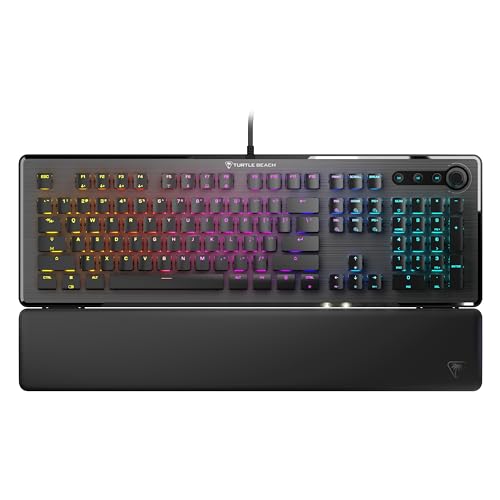 Turtle Beach Vulcan II Max – Optical-Mechanical PC Gaming Keyboard, Customizable RGB Illuminated Keys and Palm Rest, Smart Keys, Titan II Smooth Linear Switches, 200M Keystroke Durability – Black