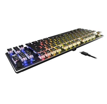 Turtle Beach Vulcan II Max – Optical-Mechanical PC Gaming Keyboard, Customizable RGB Illuminated Keys and Palm Rest, Smart Keys, Titan II Smooth Linear Switches, 200M Keystroke Durability – Black