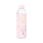 W&P Porter Glass Wide Mouth Bottle w/ Protective Silicone Sleeve | Blush 16 Ounces | On-the-Go | Reusable Bottle | Portable and Lightweight | Dishwasher Safe