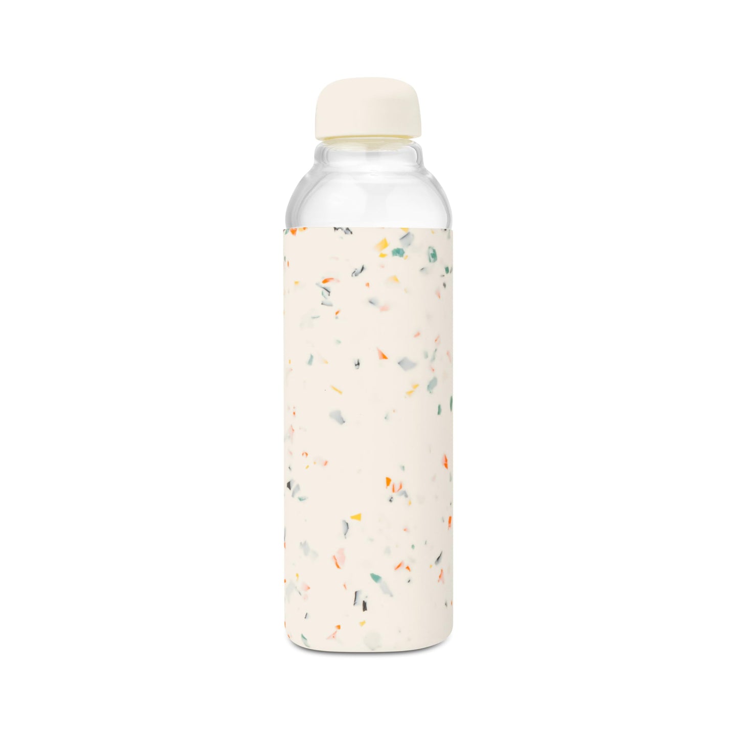 W&P Porter Glass Wide Mouth Bottle w/ Protective Silicone Sleeve | Blush 16 Ounces | On-the-Go | Reusable Bottle | Portable and Lightweight | Dishwasher Safe