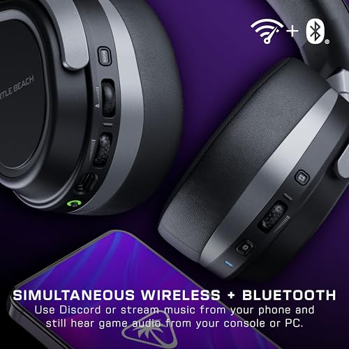 Turtle Beach Stealth 600 Gen 3 Wireless Multiplatform Amplified Gaming Headset for PC, PS5, PS4, Mobile – Bluetooth, 80-Hr Battery, AI Noise-Cancelling Flip-to-Mute Mic, Waves 3D Audio – Black