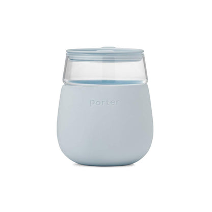 W&P Porter Glass Wide Mouth Bottle w/ Protective Silicone Sleeve | Blush 16 Ounces | On-the-Go | Reusable Bottle | Portable and Lightweight | Dishwasher Safe