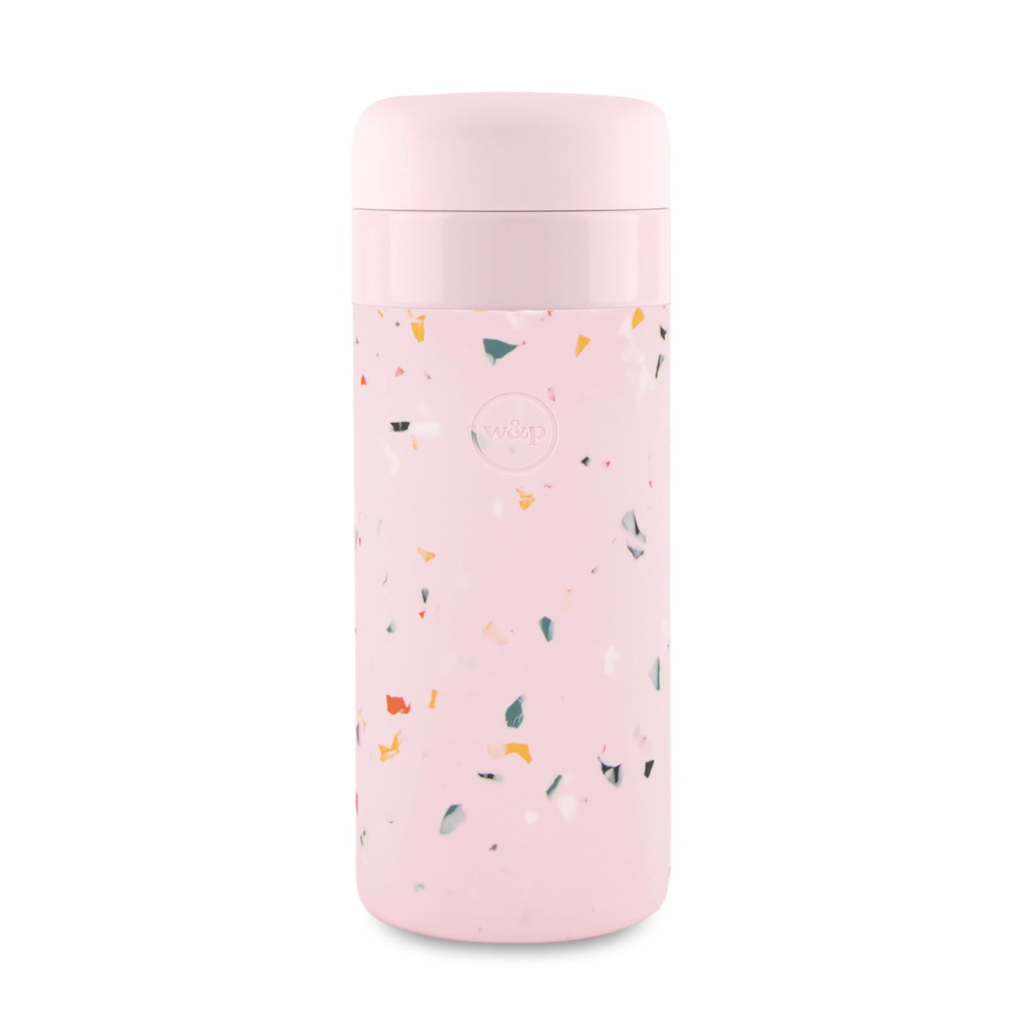 W&P Porter Insulated Bottle 16 oz | Clean Taste Ceramic Coating for Water, Coffee, & Tea | Wide Mouth Vacuum Insulated | Dishwasher Safe, Blush Terrazzo