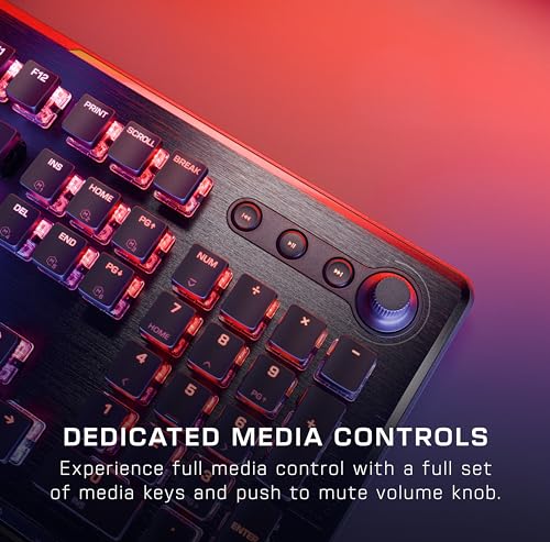 Turtle Beach Vulcan II Max – Optical-Mechanical PC Gaming Keyboard, Customizable RGB Illuminated Keys and Palm Rest, Smart Keys, Titan II Smooth Linear Switches, 200M Keystroke Durability – Black