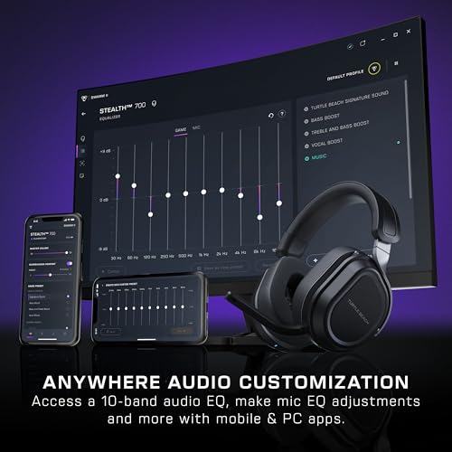 Turtle Beach Stealth 600 Gen 3 Wireless Multiplatform Amplified Gaming Headset for PC, PS5, PS4, Mobile – Bluetooth, 80-Hr Battery, AI Noise-Cancelling Flip-to-Mute Mic, Waves 3D Audio – Black