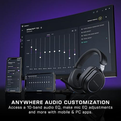 Turtle Beach Stealth 600 Gen 3 Wireless Multiplatform Amplified Gaming Headset for PC, PS5, PS4, Mobile – Bluetooth, 80-Hr Battery, AI Noise-Cancelling Flip-to-Mute Mic, Waves 3D Audio – Black