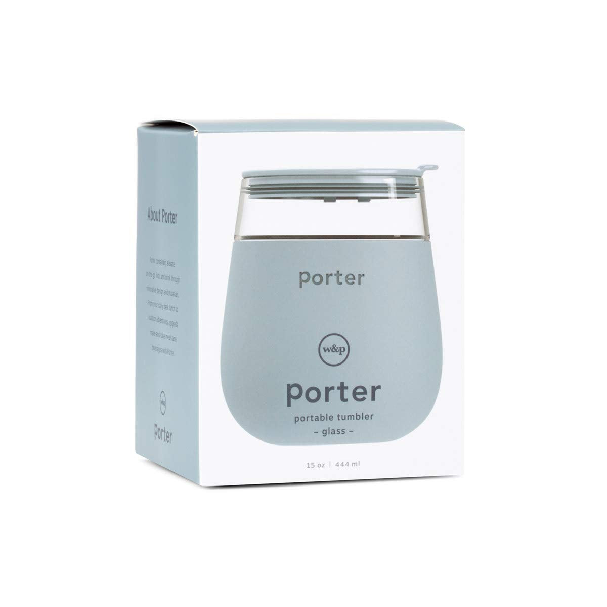 W&P Porter Glass Wide Mouth Bottle w/ Protective Silicone Sleeve | Blush 16 Ounces | On-the-Go | Reusable Bottle | Portable and Lightweight | Dishwasher Safe