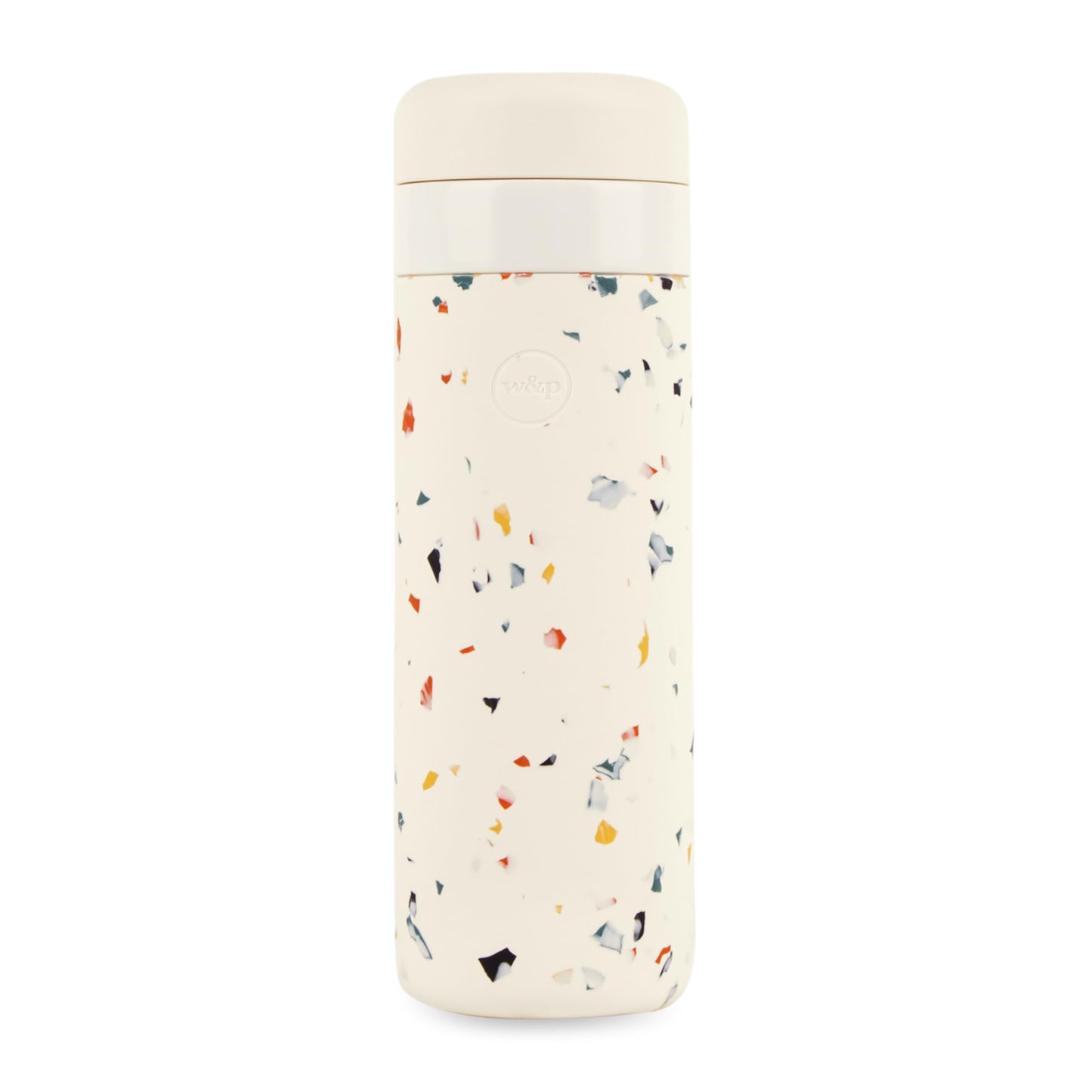 W&P Porter Insulated Bottle 16 oz | Clean Taste Ceramic Coating for Water, Coffee, & Tea | Wide Mouth Vacuum Insulated | Dishwasher Safe, Blush Terrazzo