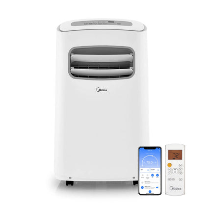Midea 6,000 BTU ASHRAE (5,000 BTU SACC) Portable Air Conditioner, Cools up to 150 Sq. Ft., with Dehumidifier & Fan mode, Easy- to-use Remote Control & Window Installation Kit Included