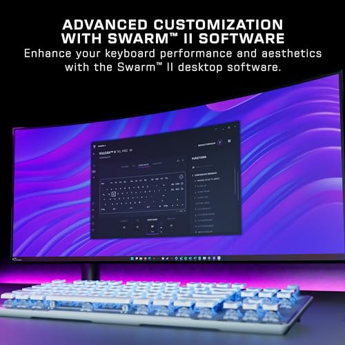Turtle Beach Vulcan II Max – Optical-Mechanical PC Gaming Keyboard, Customizable RGB Illuminated Keys and Palm Rest, Smart Keys, Titan II Smooth Linear Switches, 200M Keystroke Durability – Black