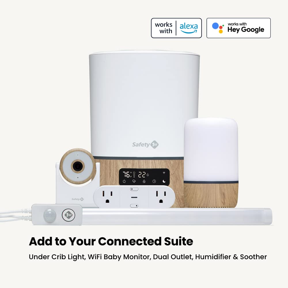 Safety 1st Connected Dual Smart Outlet — Wi-Fi Plug, No Hub Required, Independently Controllable Outlets, Timer & Schedule, ETL Certified, Wi-Fi Controlled, iOS and Android Compatible