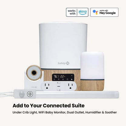 Safety 1st Connected Dual Smart Outlet — Wi-Fi Plug, No Hub Required, Independently Controllable Outlets, Timer & Schedule, ETL Certified, Wi-Fi Controlled, iOS and Android Compatible