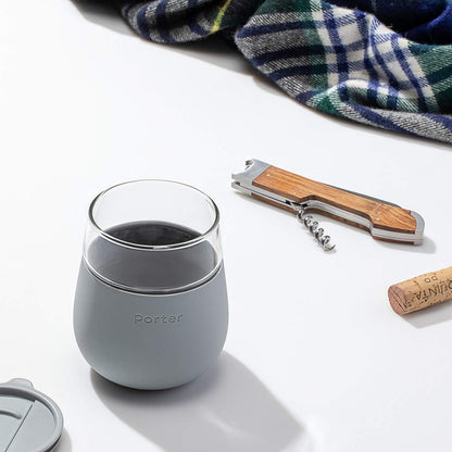 W&P Porter Glass Wide Mouth Bottle w/ Protective Silicone Sleeve | Blush 16 Ounces | On-the-Go | Reusable Bottle | Portable and Lightweight | Dishwasher Safe