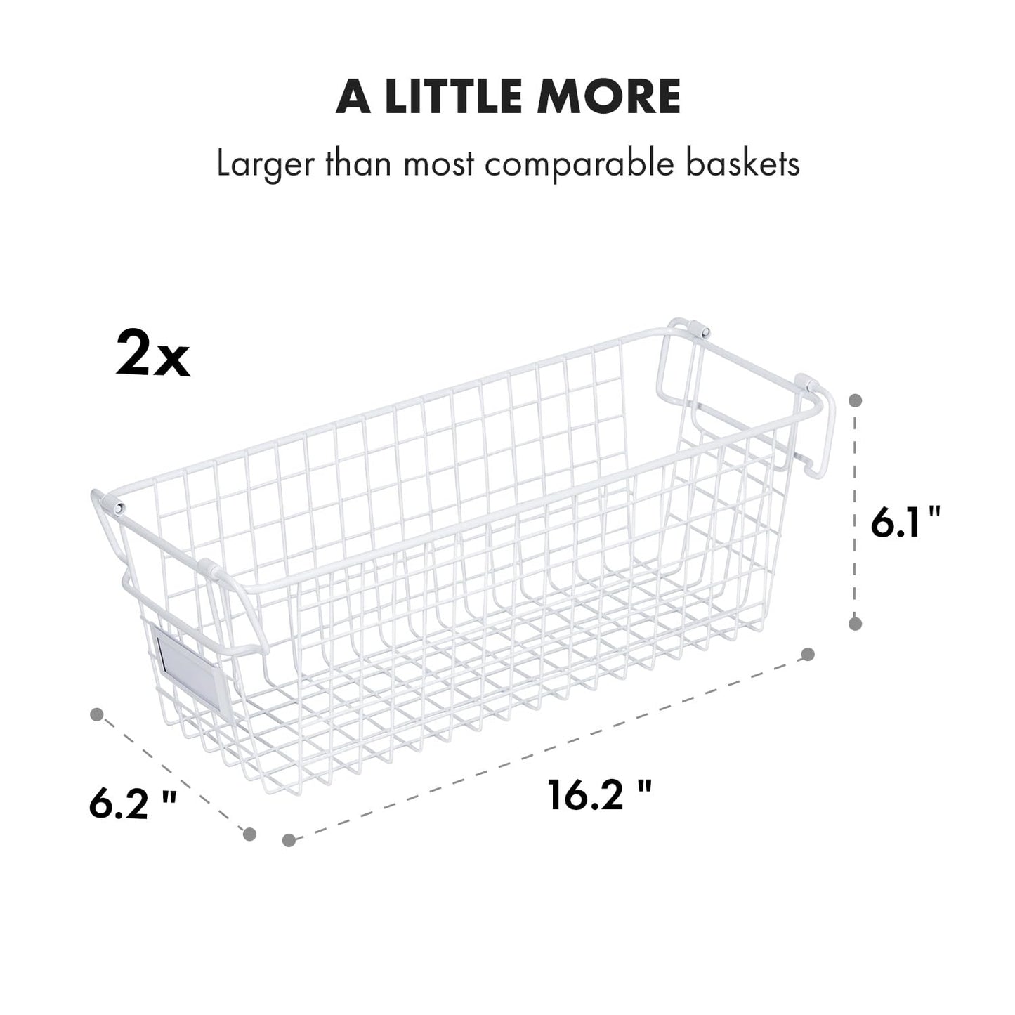 Granrosi XL Stackable Wire Baskets for Organizing - Set of 2