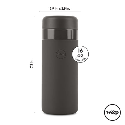 W&P Porter Insulated Bottle 16 oz | Clean Taste Ceramic Coating for Water, Coffee, & Tea | Wide Mouth Vacuum Insulated | Dishwasher Safe, Blush Terrazzo