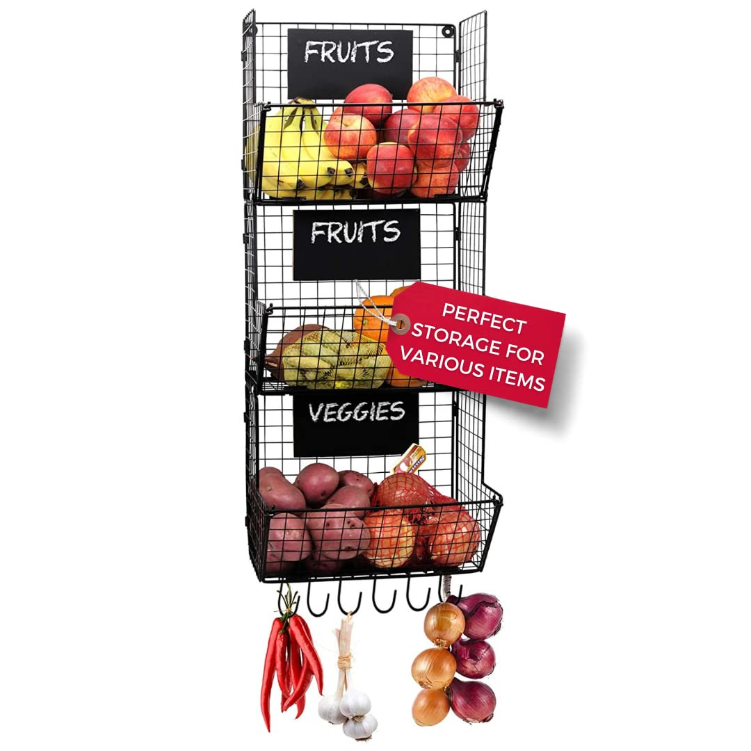 Granrosi XL Stackable Wire Baskets for Organizing - Set of 2