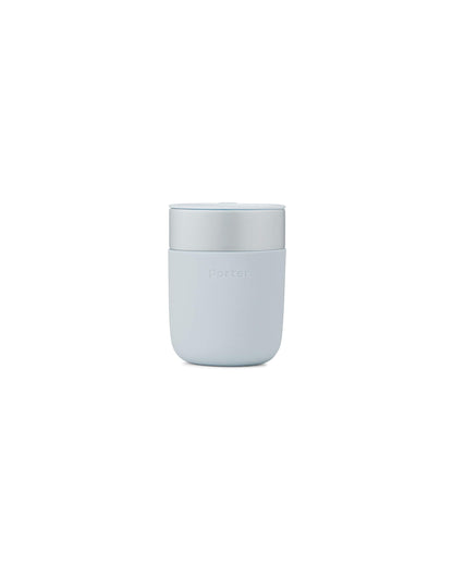 W&P Porter Ceramic Mug w/ Protective Silicone Sleeve, Cream 12 Ounces | On-the-Go | No Seal Tight | Reusable Cup for Coffee or Tea | Portable | Dishwasher Safe (WP-PMC-CM)