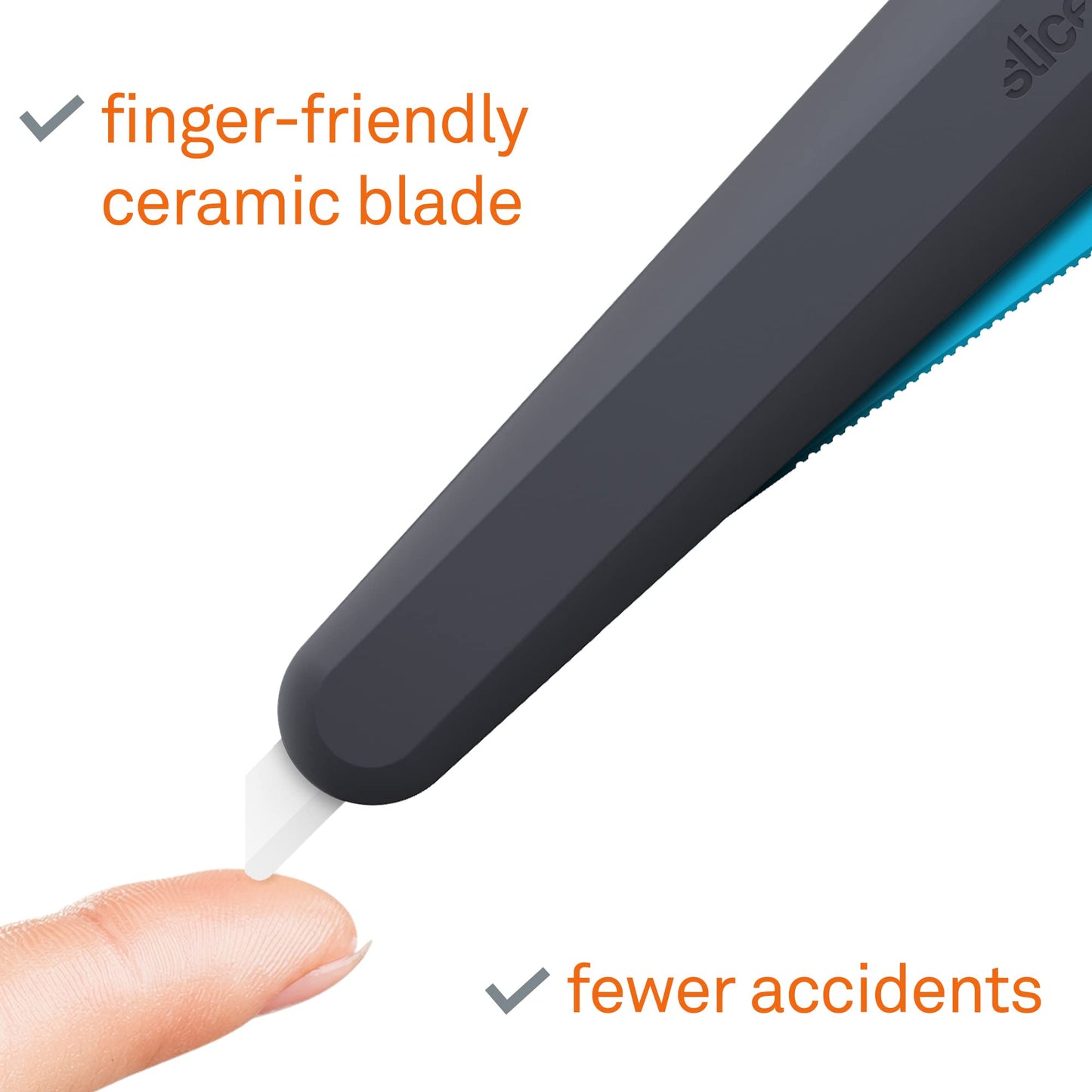 Slice 10563 Smart-Retracting Squeeze-Trigger Utility Knife, Safer Choice, Never Rusts, Lasts 11x Longer Than Metal, Finger Friendly Ceramic Blade, 1 Pack
