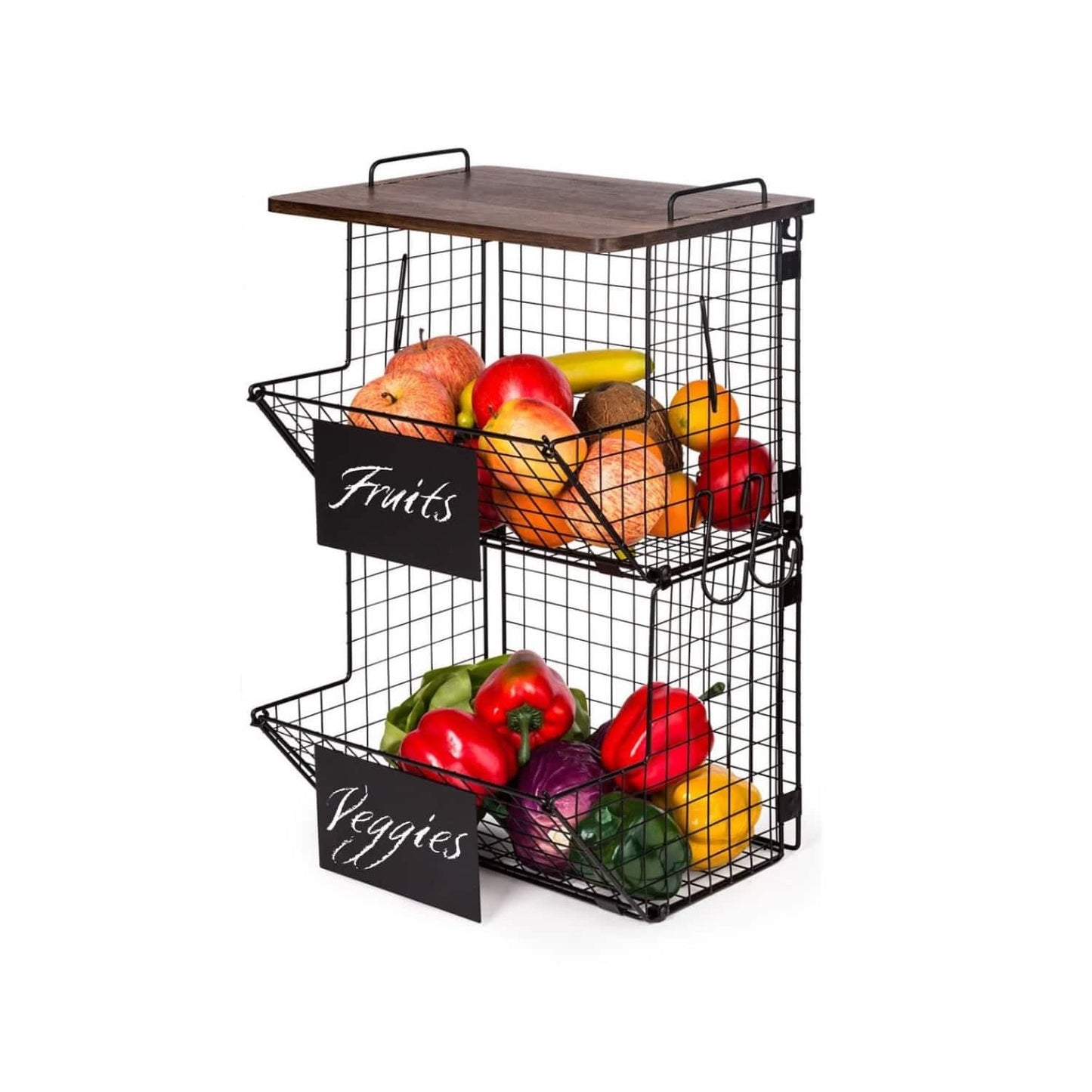 Granrosi XL Stackable Wire Baskets for Organizing - Set of 2