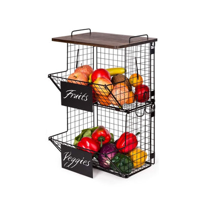 Granrosi XL Stackable Wire Baskets for Organizing - Set of 2