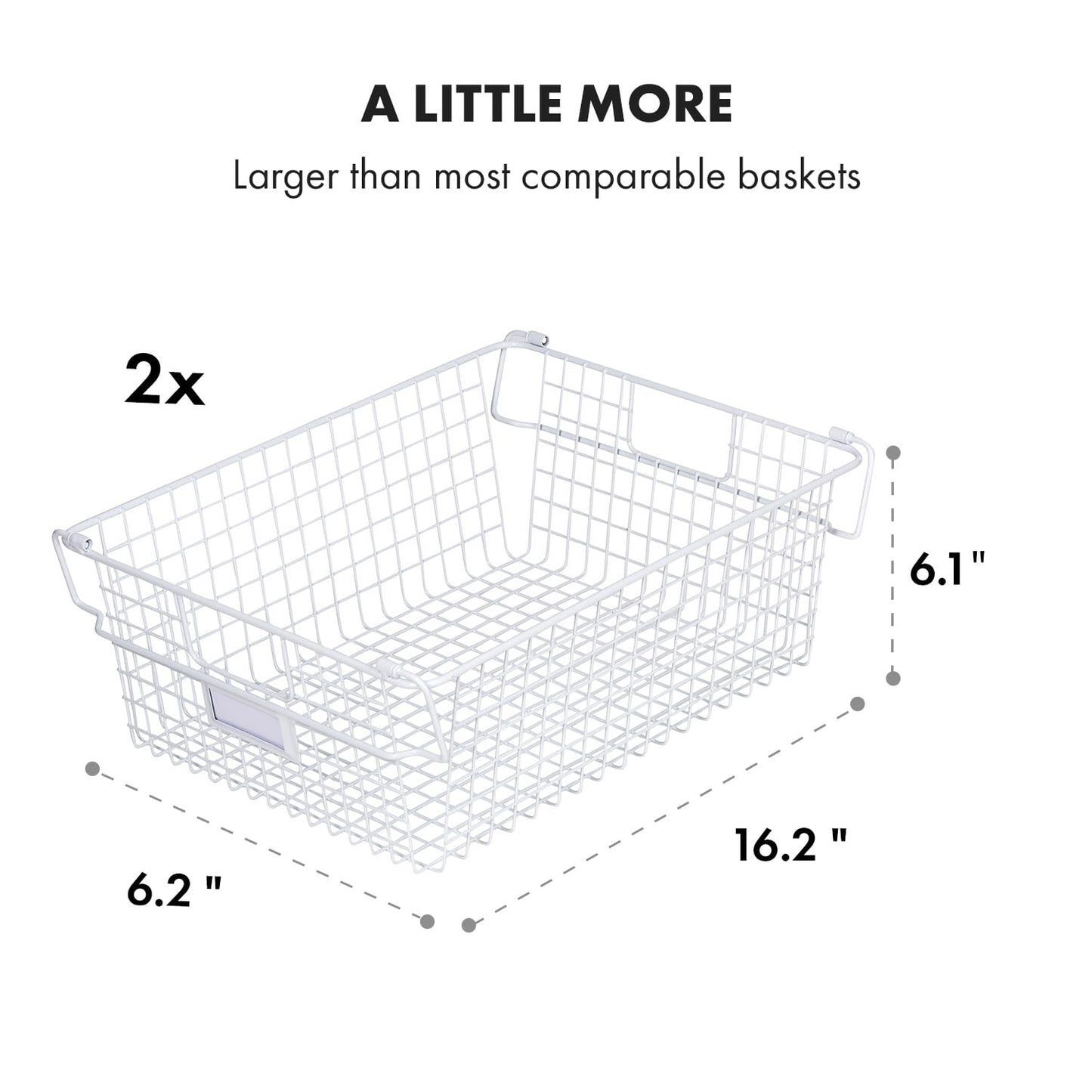 Granrosi XL Stackable Wire Baskets for Organizing - Set of 2