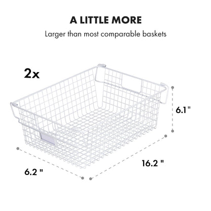 Granrosi XL Stackable Wire Baskets for Organizing - Set of 2