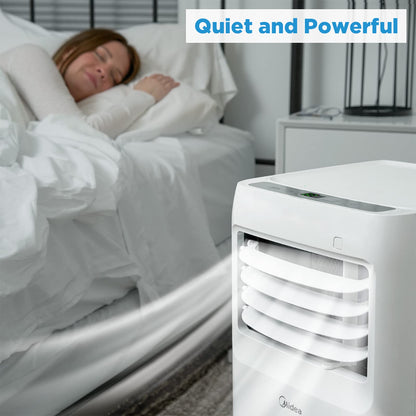 Midea 6,000 BTU ASHRAE (5,000 BTU SACC) Portable Air Conditioner, Cools up to 150 Sq. Ft., with Dehumidifier & Fan mode, Easy- to-use Remote Control & Window Installation Kit Included