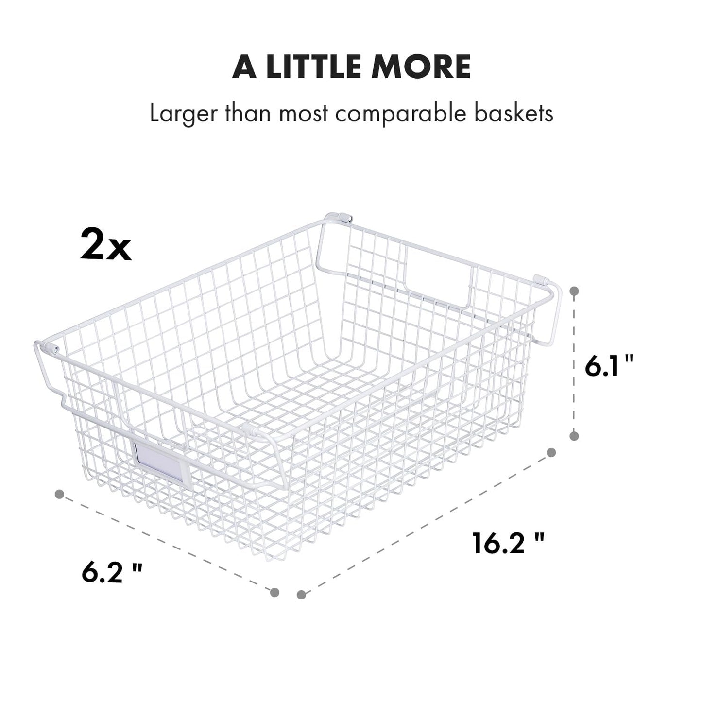 Granrosi XL Stackable Wire Baskets for Organizing - Set of 2