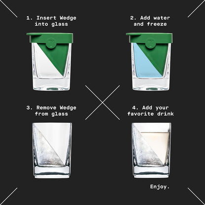 Corkcicle Premium Whiskey Wedge Glass w/Silicone Mold, 9 oz