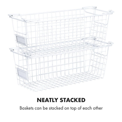 Granrosi XL Stackable Wire Baskets for Organizing - Set of 2