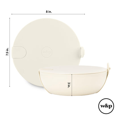 W&P Porter Ceramic Bowl Lunch Container w/ Protective Non-slip Exterior, Mint 1 Liter | Lid & Snap-tight Silicone Strap | Food Storage, Bento Box, Meal Prep | BPA-Free Ceramic