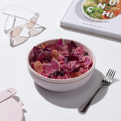 W&P Porter Ceramic Bowl Lunch Container w/ Protective Non-slip Exterior, Mint 1 Liter | Lid & Snap-tight Silicone Strap | Food Storage, Bento Box, Meal Prep | BPA-Free Ceramic