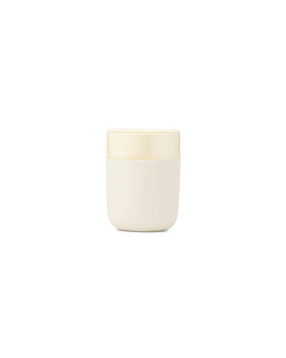 W&P Porter Ceramic Mug w/ Protective Silicone Sleeve, Cream 12 Ounces | On-the-Go | No Seal Tight | Reusable Cup for Coffee or Tea | Portable | Dishwasher Safe (WP-PMC-CM)