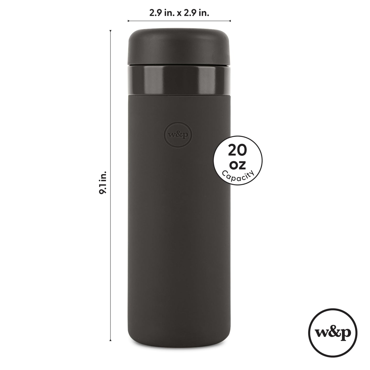 W&P Porter Insulated Bottle 16 oz | Clean Taste Ceramic Coating for Water, Coffee, & Tea | Wide Mouth Vacuum Insulated | Dishwasher Safe, Blush Terrazzo