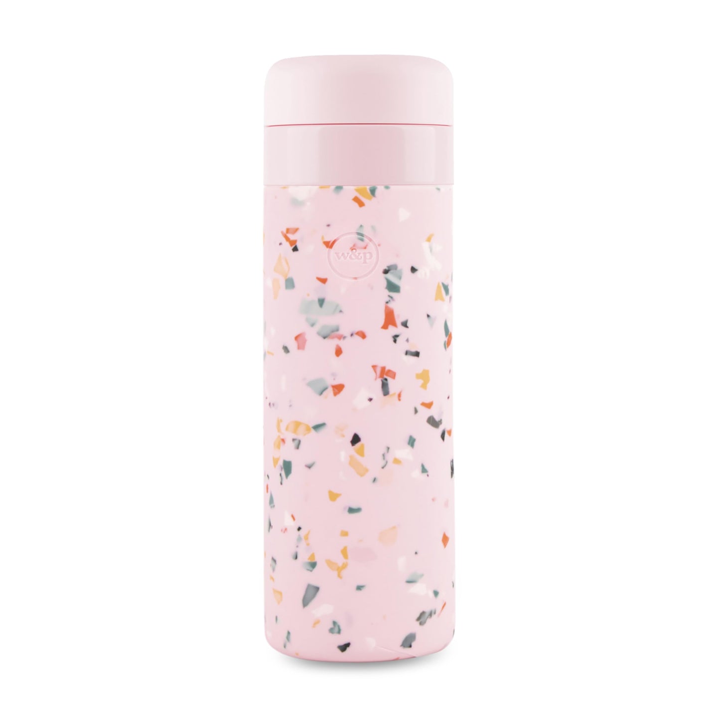 W&P Porter Insulated Bottle 16 oz | Clean Taste Ceramic Coating for Water, Coffee, & Tea | Wide Mouth Vacuum Insulated | Dishwasher Safe, Blush Terrazzo